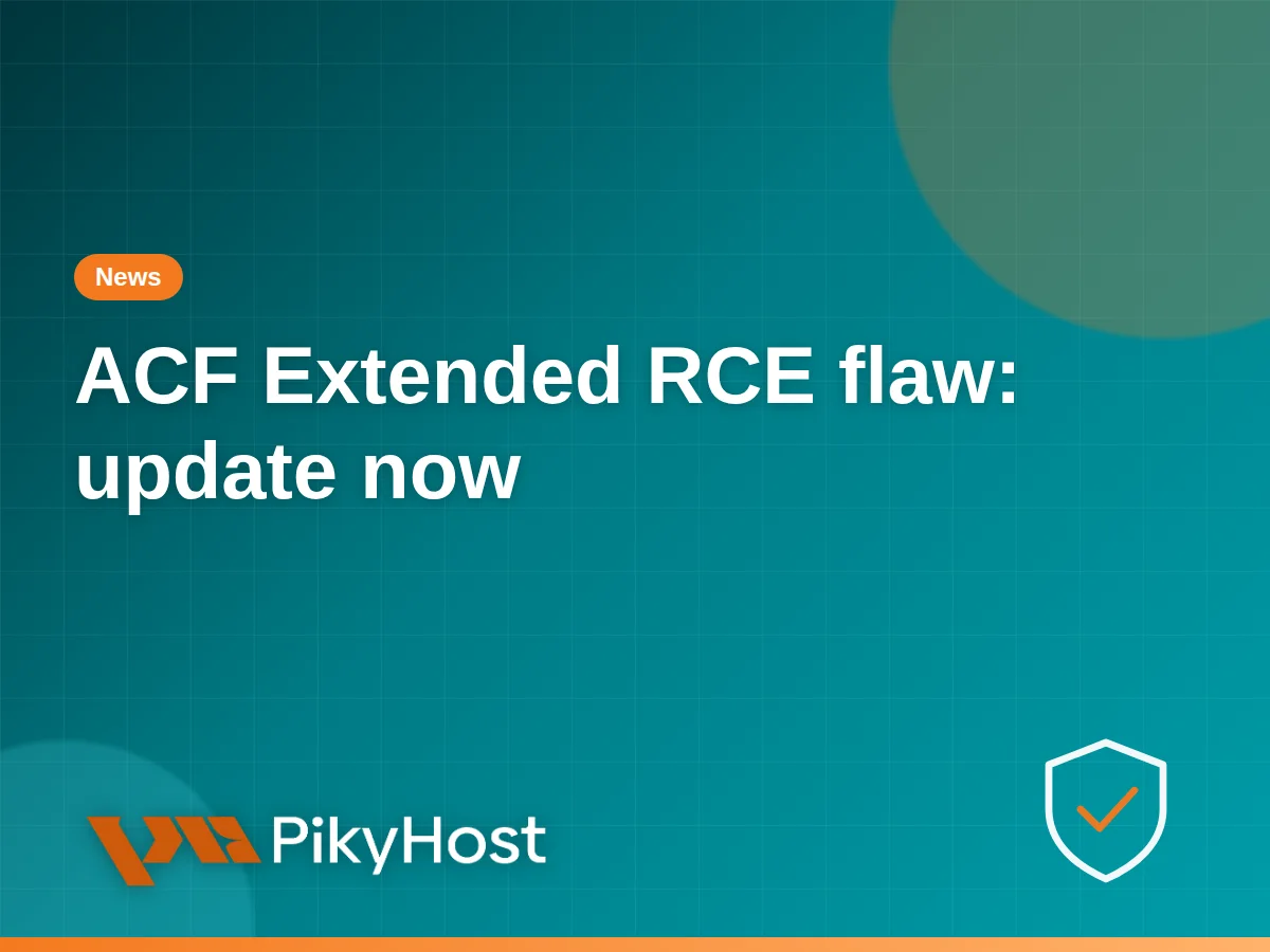 ACF Extended plugin fixes a critical unauthenticated RCE flaw (CVSS 9): update to 0.9.2.8 now